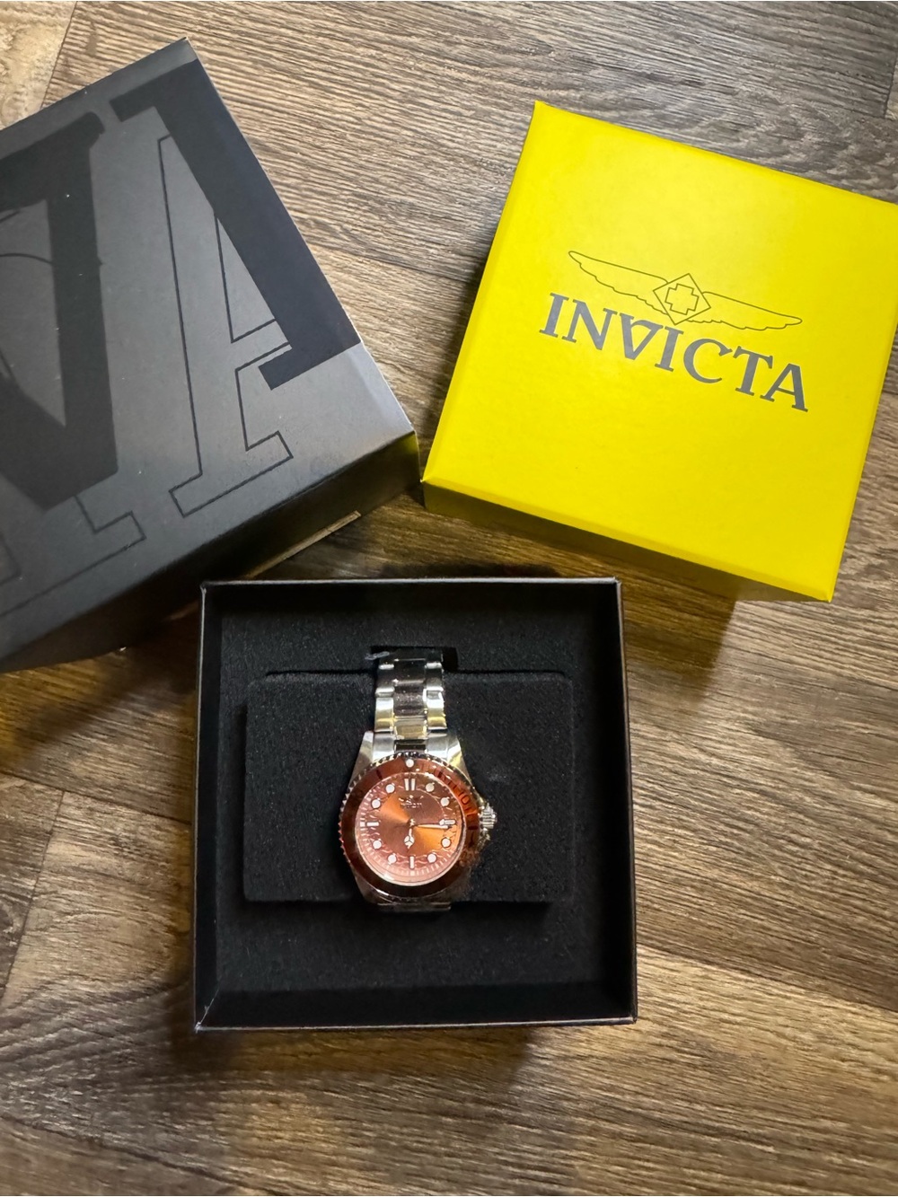 Invicta Two-Tone Stainless Steel Watch with Orange Dial